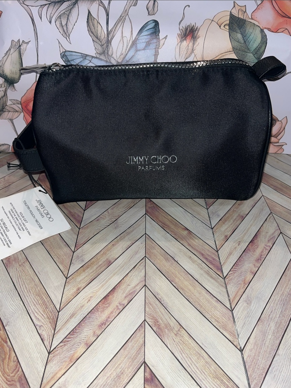 Jimmy Choo perfume toiletries travel bag with handle NWT